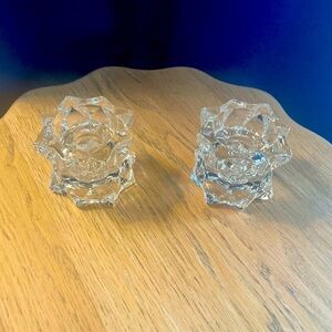 Glass candlestick holders